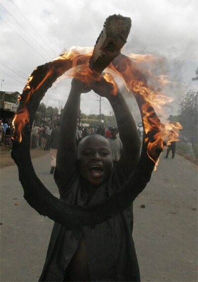 Child protesting Kenya Elections