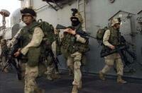 American Marines on board the USS Pelileu