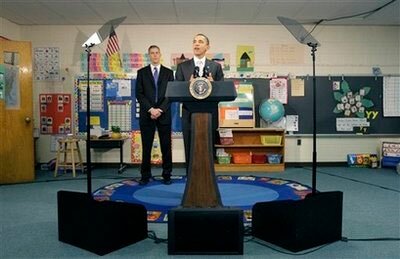 Obama Speaks At Elementary School