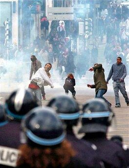 Parisian Youths Hurl Rocks, Epithets